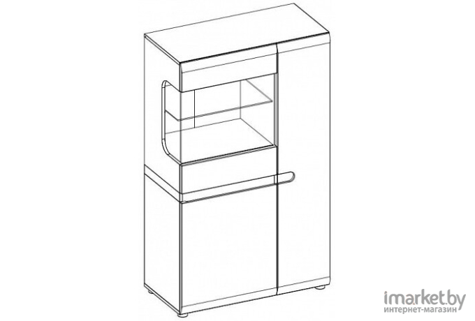 Шкаф с витриной Anrex Linate 3D-1S / typ 32 (белый/сонома трюфель)