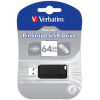 USB Flash Verbatim PinStripe черный 64 GB (49065)