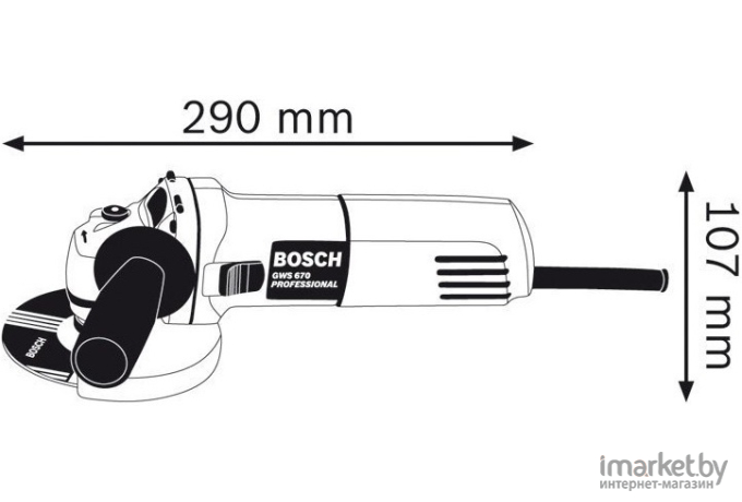 Профессиональная угловая шлифмашина Bosch GWS 670 Professional (0.601.375.606)