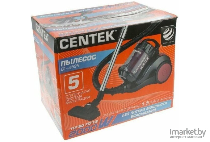 Пылесос CENTEK CT-2529 красный/черный