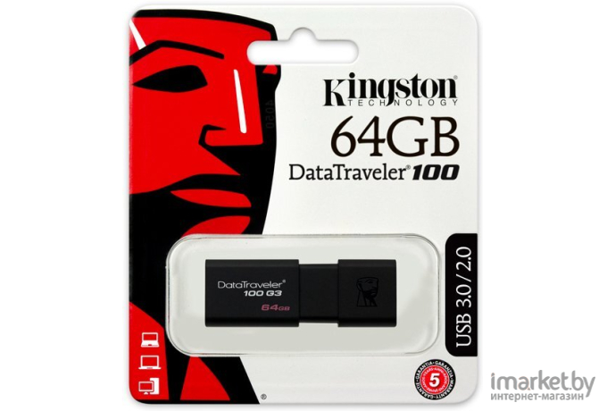 USB Flash Kingston DataTraveler 100 G3 64GB (DT100G3/64GB)