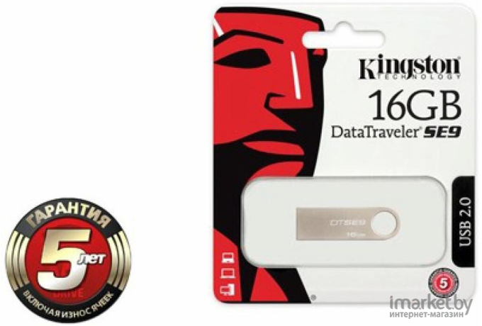 USB Flash Kingston DataTraveler SE9 16 Гб (DTSE9H/16GB)