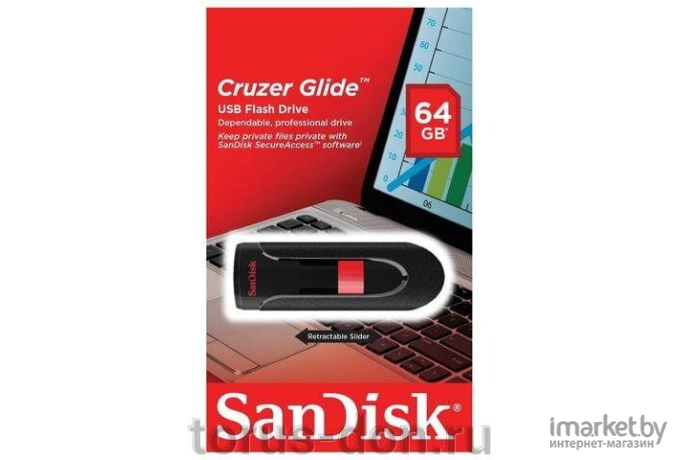 USB Flash SanDisk Cruzer Glide 64GB (SDCZ60-064G-B35)