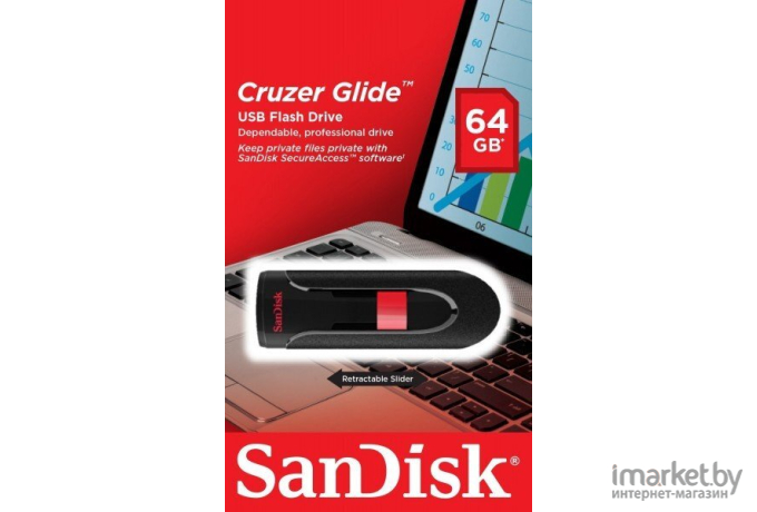 USB Flash SanDisk Cruzer Glide 64GB (SDCZ60-064G-B35)