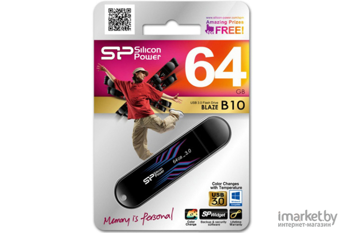 USB Flash Silicon-Power Blaze B10 64GB (SP064GBUF3B10V1B)