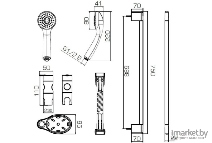 Душевой гарнитур Bravat Eco D152CP-1A-RUS