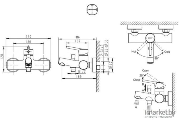 Смеситель Bravat Palace F6172217CP-01-RUS