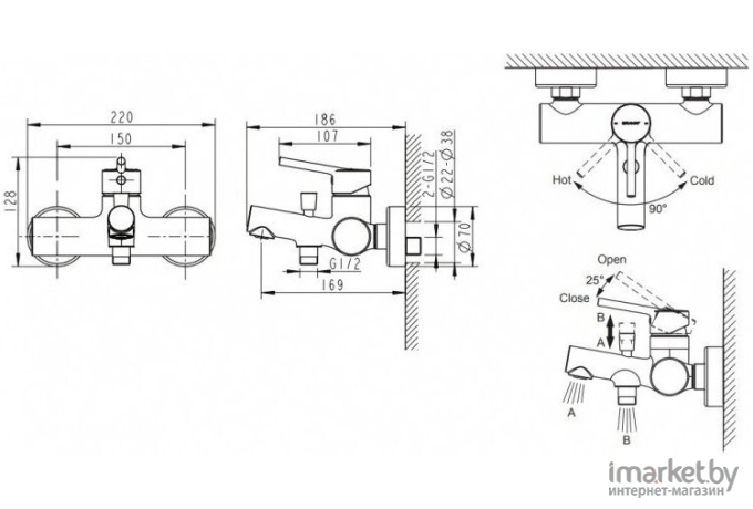 Смеситель Bravat Palace F6172217CP-01-RUS