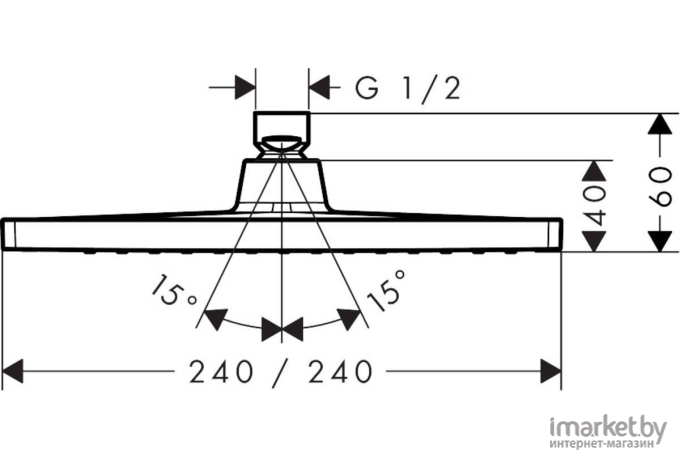 Верхний душ Hansgrohe Crometta E 240 1jet [26726000]