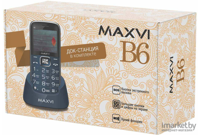 Мобильный телефон Maxvi B6 (маренго)