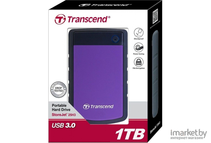 Внешний жесткий диск Transcend StoreJet 25H3P 1TB (TS1TSJ25H3P)