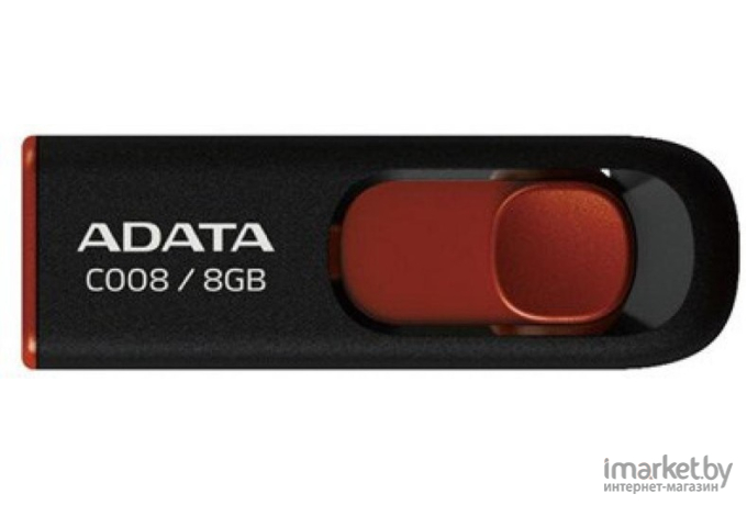 USB Flash A-Data C008 Black+Red 8 Гб (AC008-8G-RKD)