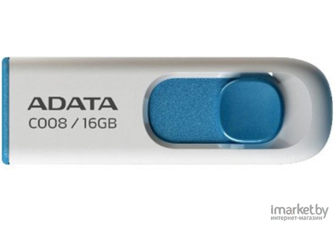 USB Flash A-Data C008 White+Blue 16 Гб (AC008-16G-RWE)