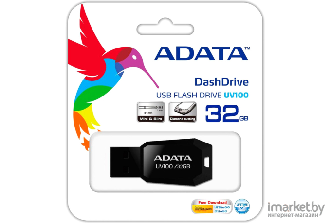 USB Flash A-Data DashDrive UV100 Black 32GB (AUV100-32G-RBK)