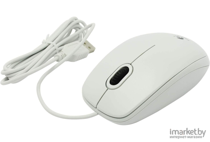 Мышь Logitech B100 Optical USB Mouse (910-003360) White