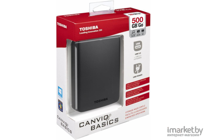 Внешний жесткий диск Toshiba Canvio Basics 500GB Black (HDTB305EK3AA)