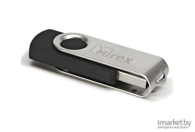 USB Flash Mirex SWIVEL RUBBER BLACK 4GB (13600-FMURUS04)