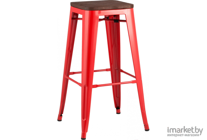 Стул барный Stool Group Tolix красный глянцевый/темное дерево [YD-H765-W LG-03]