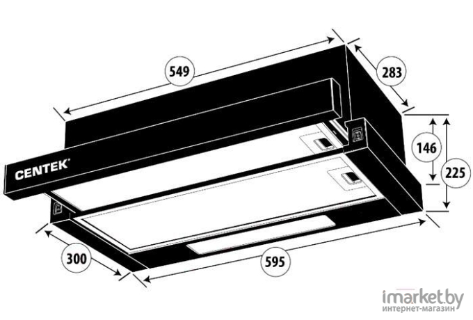 Кухонная вытяжка CENTEK CT-1840-60 (нержавеющая сталь)