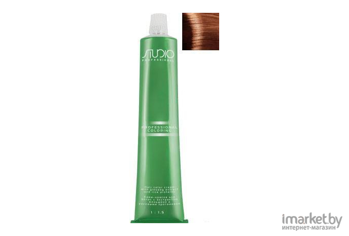 Крем-краска для волос Kapous Studio Professional с женьшенем и рисовыми протеинами 7.44 (интенсивный медный блонд)