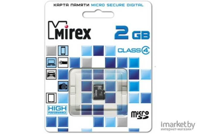 Карта памяти Mirex microSD 2GB microSDHC Class 4 [13612-MCROSD02]