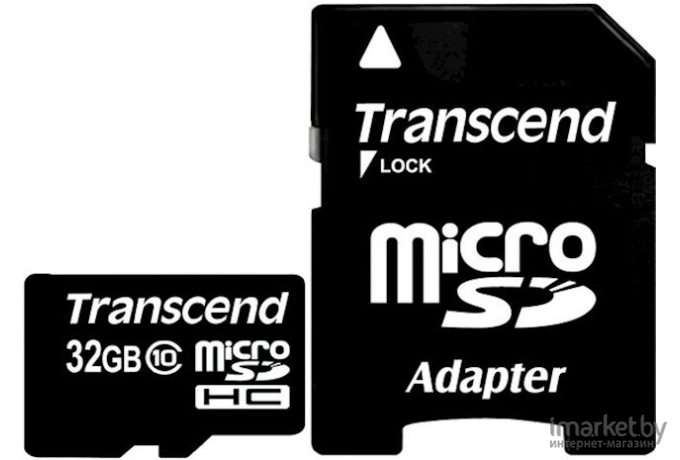 Карта памяти Transcend microSDHC Class 10 32 Gb + SD адаптер (TS32GUSDHC10)