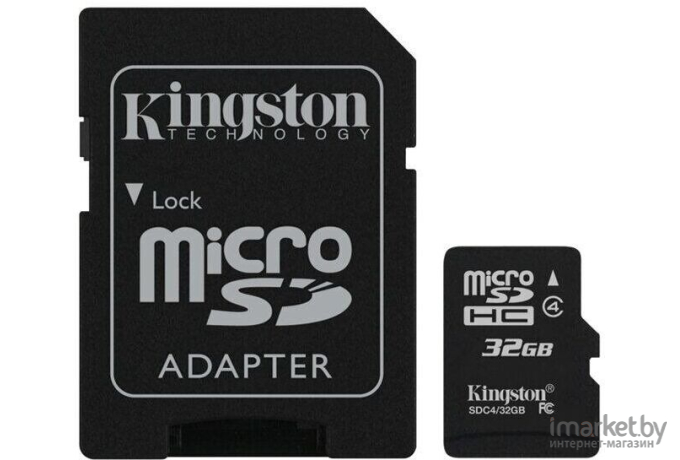 Карта памяти Transcend microSDHC Class 10 32 Gb + SD адаптер (TS32GUSDHC10)