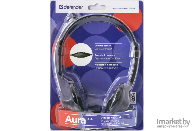 Наушники с микрофоном Defender HN-104 Aura 63104