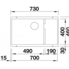 Мойка для кухни гранитная Blanco Subline 700-U Level 518973 темная скала