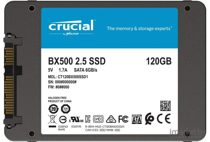 SSD диск Crucial BX500 120GB (CT120BX500SSD1)