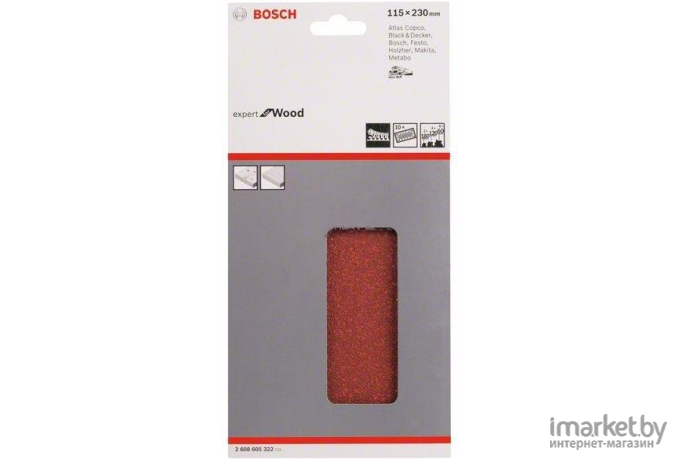 Оснастка для электроинструмента Bosch 115х230 P60/120/180 для дерева (2608605322)