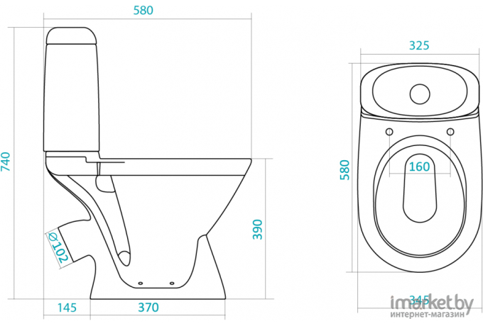 Унитаз напольный Santek Римини WH302130