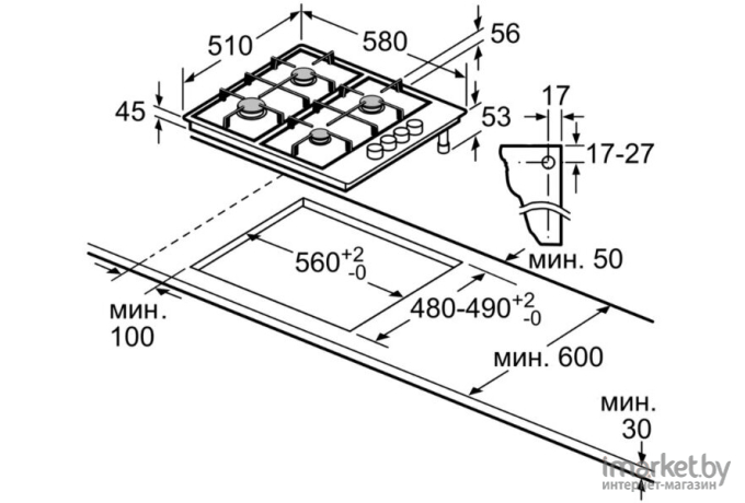 Варочная панель Bosch PBH6C5B95R