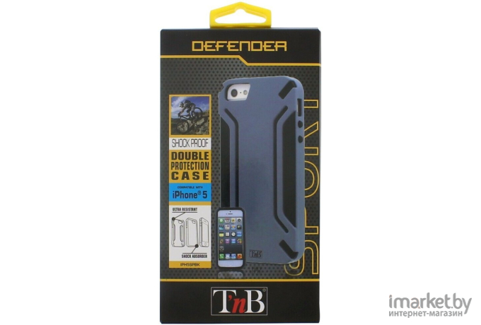 Чехол для телефона TnB iPhone 5 Black [IPH5SPBK]