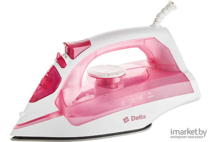 Утюг Delta DL-755 розовый/белый