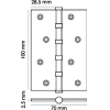 Петли дверные Morelli MS 100X70X2.5-4BB SN