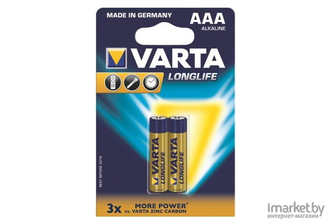 Батарейка, аккумулятор, зарядное Varta LONGLIFE AAA Bli 2 CIS