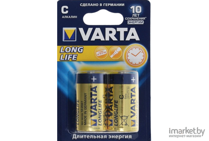 Батарейка, аккумулятор, зарядное Varta LONGLIFE C Bli 2 CIS