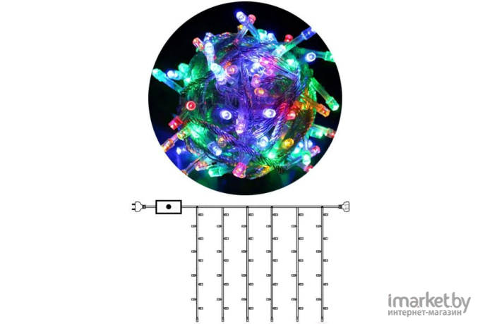 Новогодняя гирлянда ЕТР Световой занавес FS-270LED 1.8x1.5м мульти