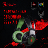 Наушники (гарнитура) A4Tech J450 Bloody черный/зеленый