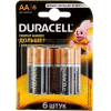 Батарейка, аккумулятор, зарядное DURACELL Basic АА 1.5V LR6 (6шт)