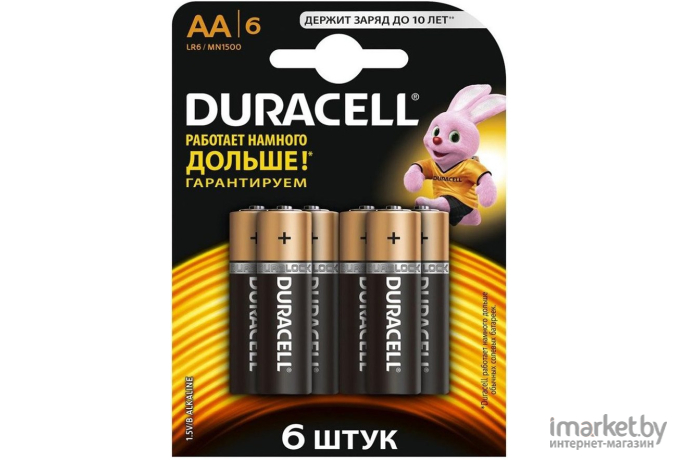 Батарейка, аккумулятор, зарядное DURACELL Basic АА 1.5V LR6 (6шт)