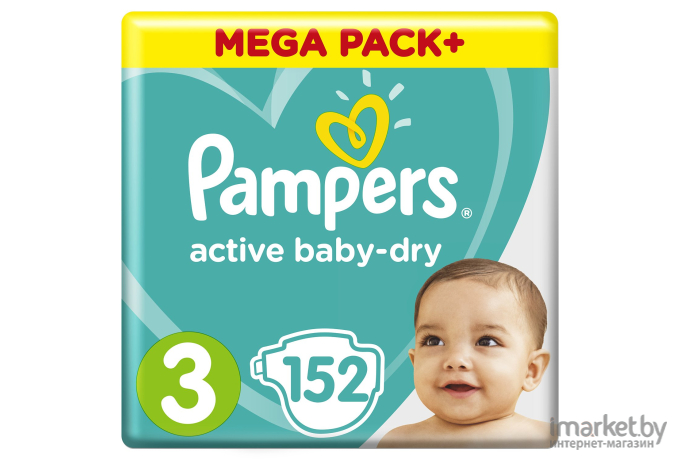 Подгузники Pampers Active Baby-Dry 3 Midi (152шт)