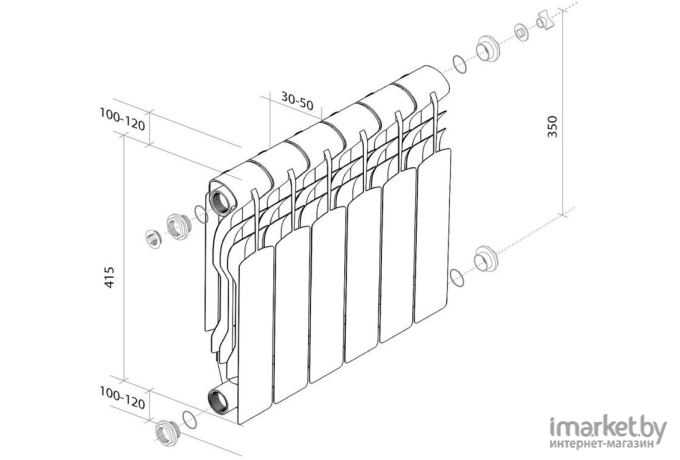 Радиатор отопления Royal Thermo Revolution Bimetall 350 (4 секции)