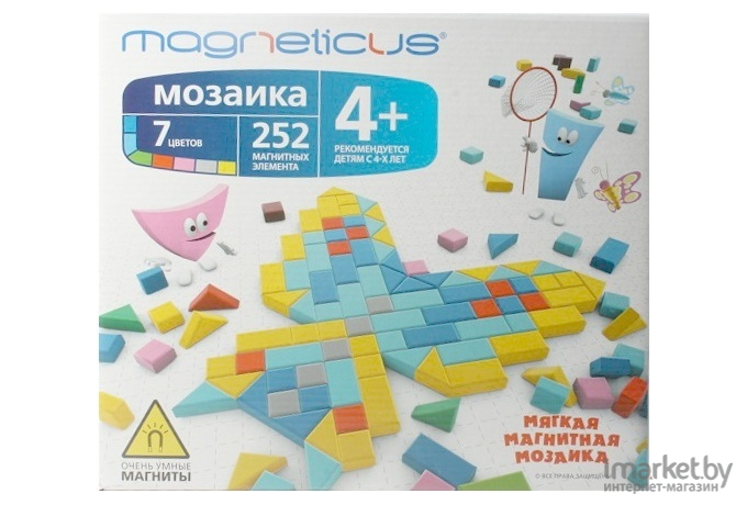 Игрушка MAGNETICUS Мозаика 252 элемента/7 цветов/20 этюдов [MM-0250]