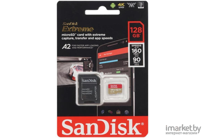 Карта памяти SanDisk Extreme microSDXC 128GB + адаптер (SDSQXA1-128G-GN6MA)