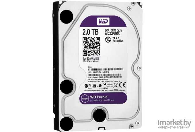 Внутренний HDD диск Western Digital Purple WD20PURX