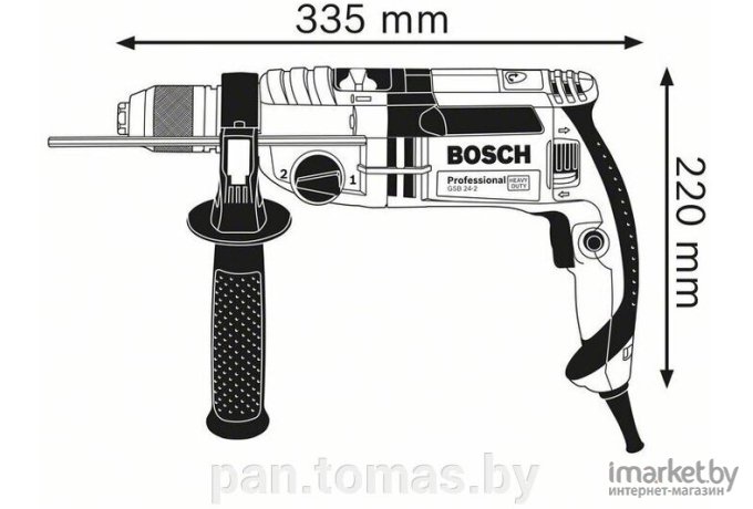 Ударная дрель Bosch GSB 24-2 Professional 060119C801