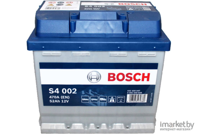 Автомобильный аккумулятор Bosch S4 002 552 400 047 / 0092S40020 (52 А/ч)