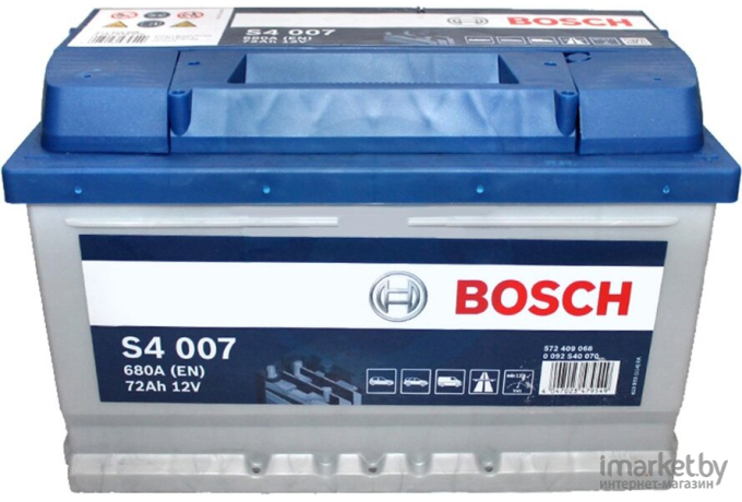 Автомобильный аккумулятор Bosch S4 007 572 409 068 / 0092S40070 (72 А/ч)